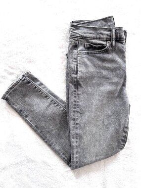GAP True Skinny Denim Jeans, Gray Black, Size 0P/25P